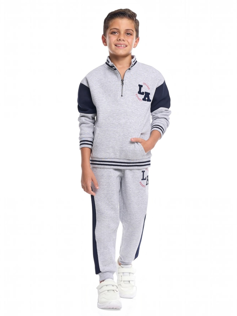 Boys Quarter Zip-Neck Fleece Tracksuit