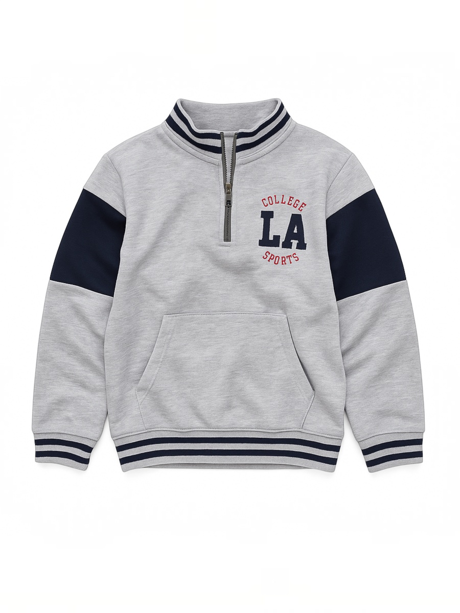 Boys Quarter Zip-Neck Fleece Tracksuit
