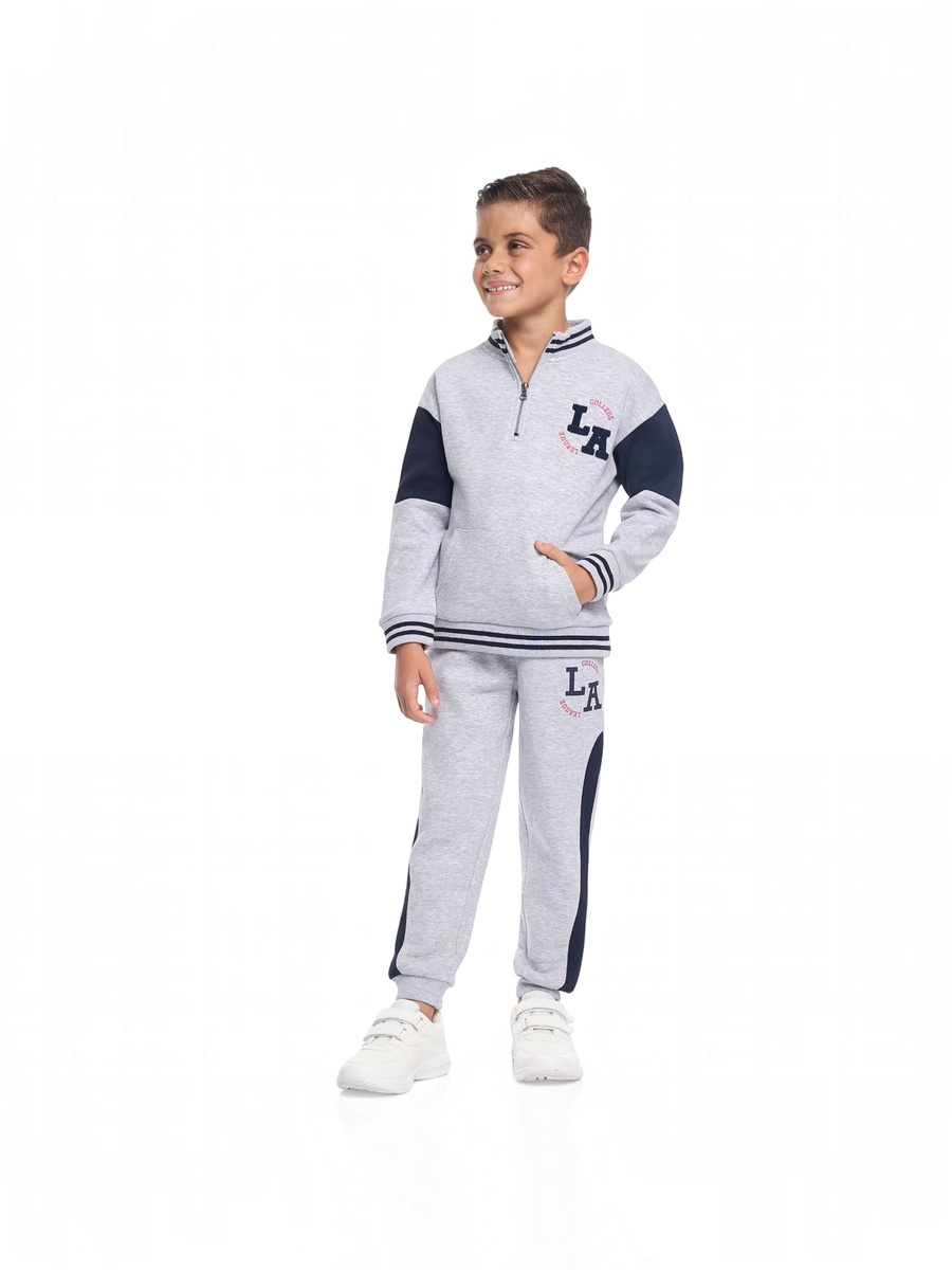 Boys Quarter Zip-Neck Fleece Tracksuit