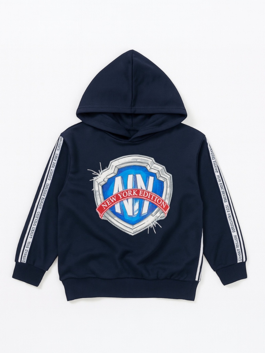 Boys Badge Fleece Hoodie and Joggers with Side Tape Detail