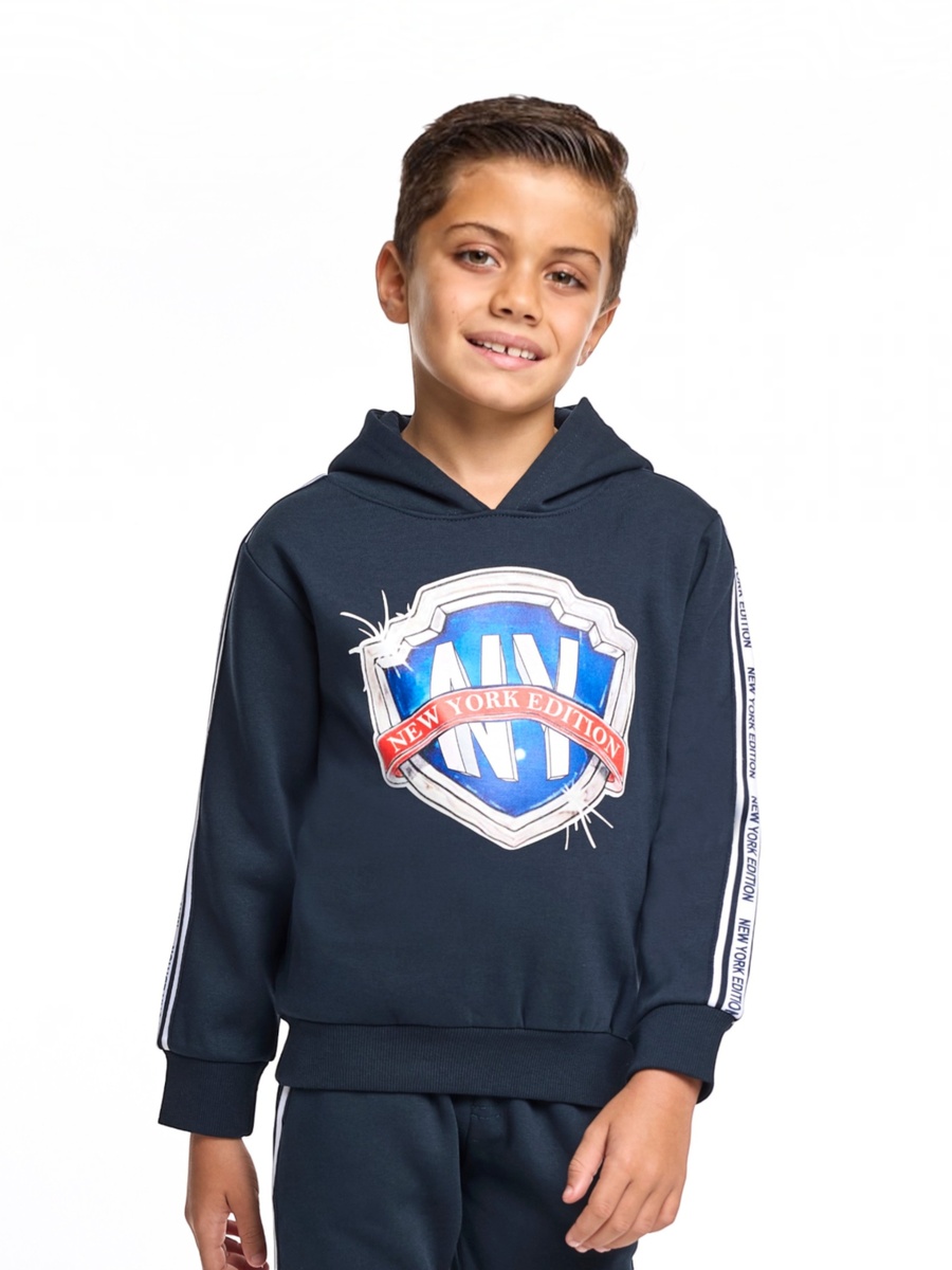 Boys Badge Fleece Hoodie and Joggers with Side Tape Detail