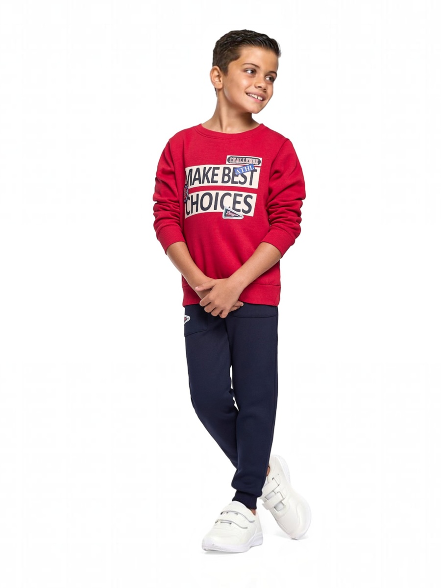 Boys Printed Fleece Sweatshirt and Joggers Set