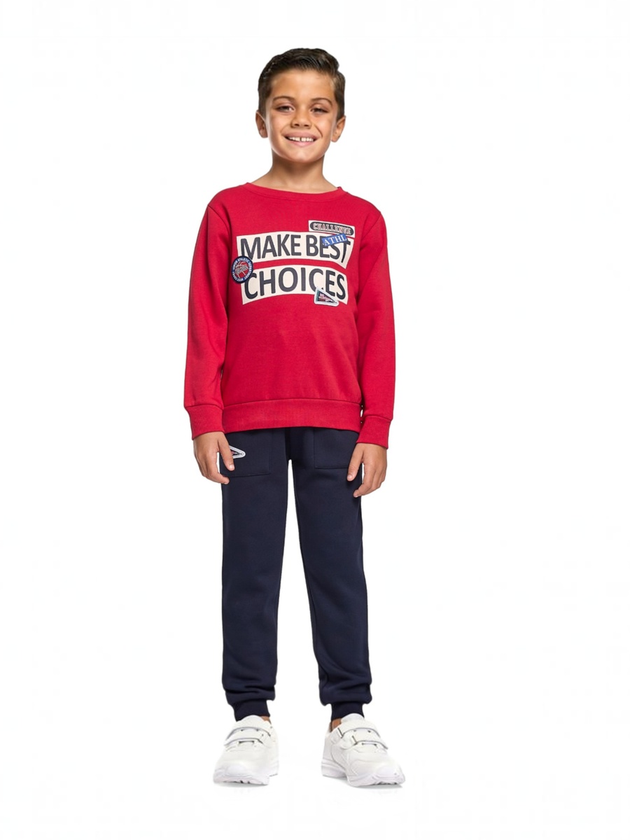 Boys Printed Fleece Sweatshirt and Joggers Set