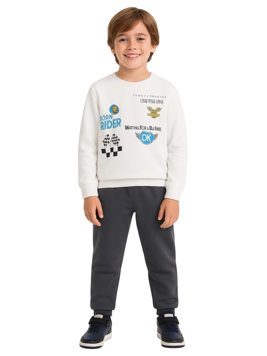Boys Racing Style Graphic Sweatshirt and Joggers Set