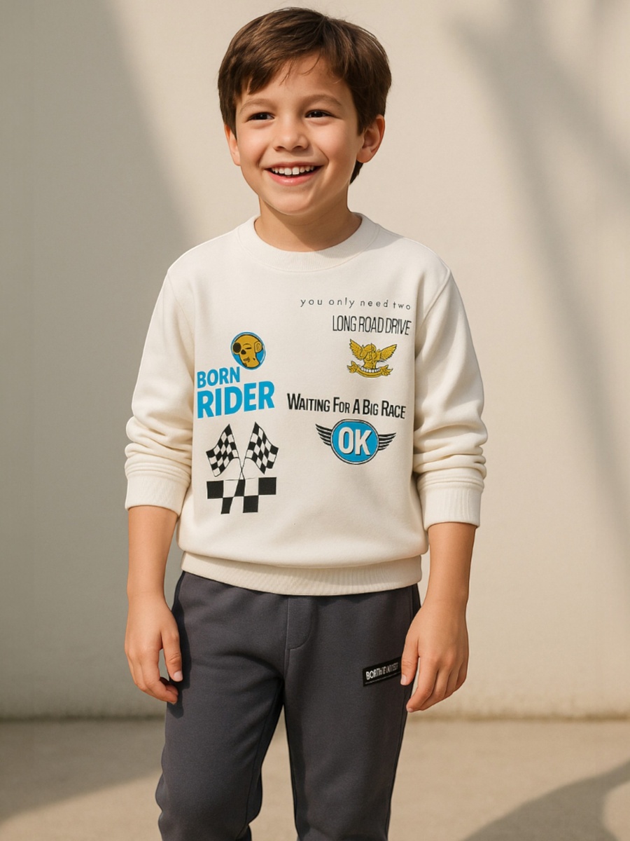 Boys Racing Style Graphic Sweatshirt and Joggers Set