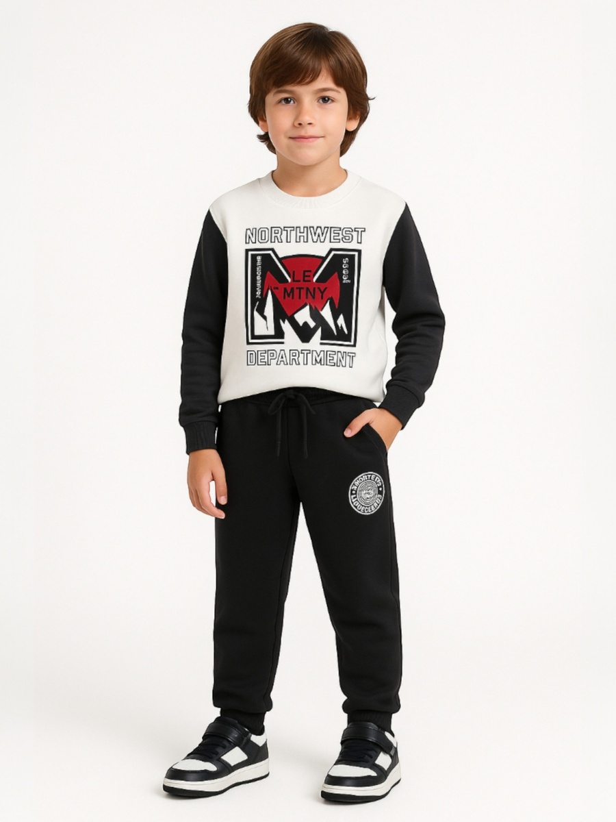 Boys Urban Style Fleece Sweatshirt and Joggers Set