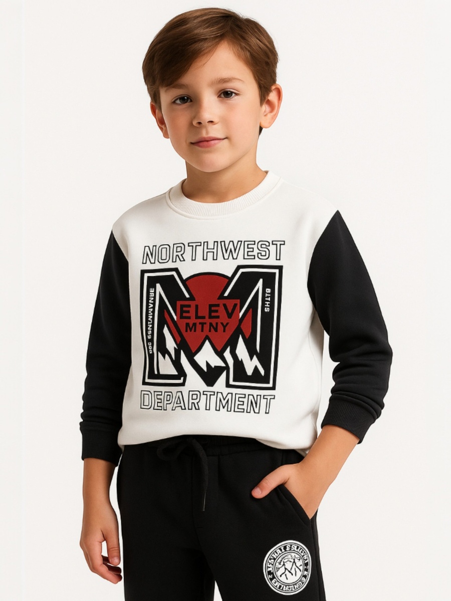Boys Urban Style Fleece Sweatshirt and Joggers Set