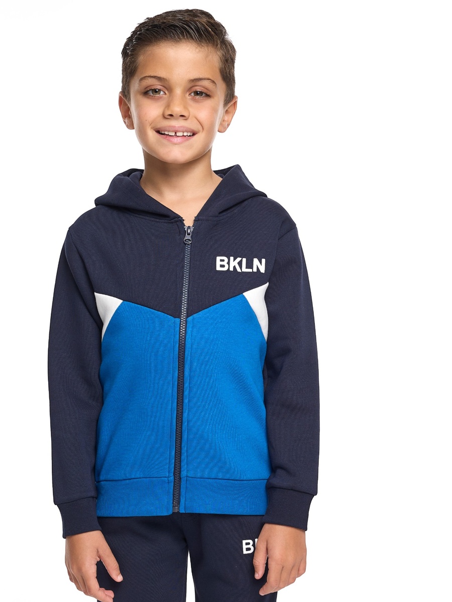 Boys Color Block Zip-Up Hoodie and Joggers Set