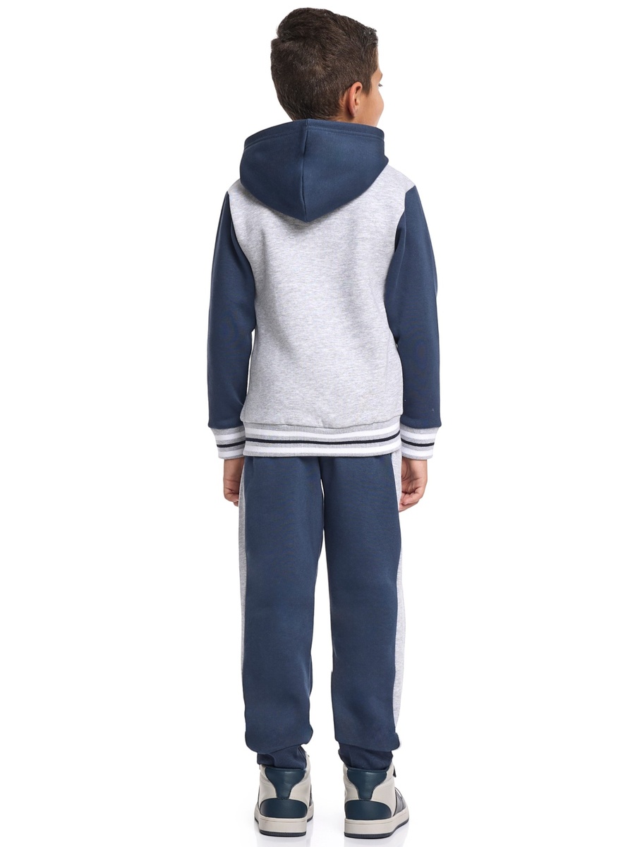 Boys Color Block Zip Up Hoodie and Joggers Set