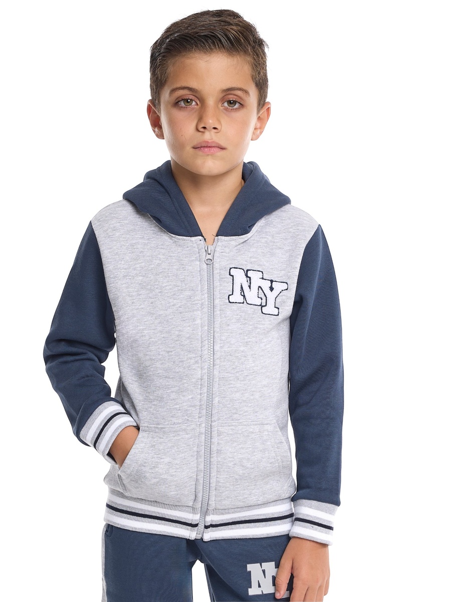 Boys Color Block Zip Up Hoodie and Joggers Set