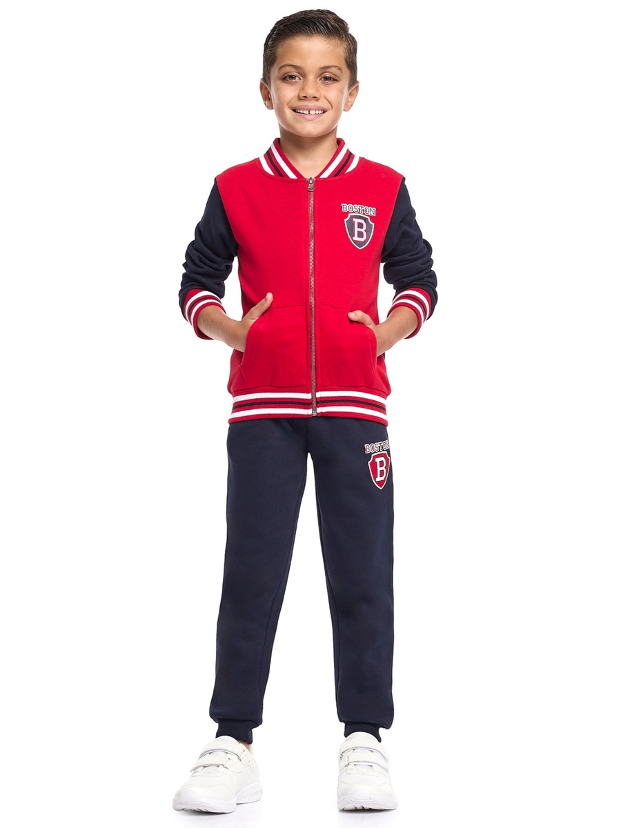 Boys Color Block Zip Up Jacket and Joggers Set