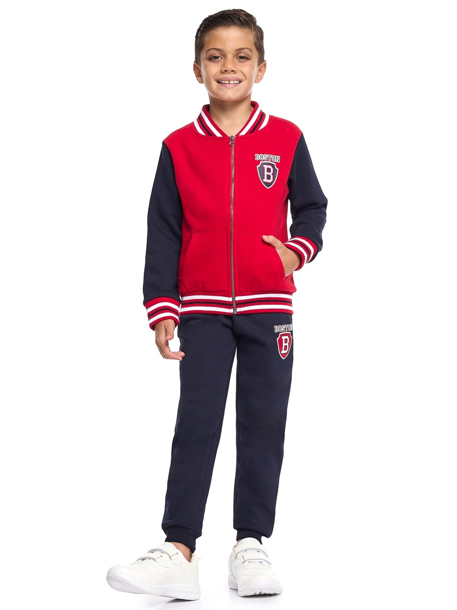 Boys Color Block Zip Up Jacket and Joggers Set