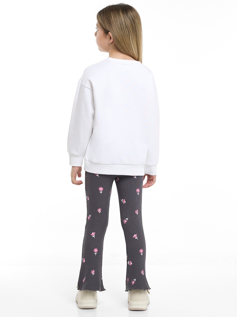 Girls Printed Sweatshirt and Ribbed Leggings Set