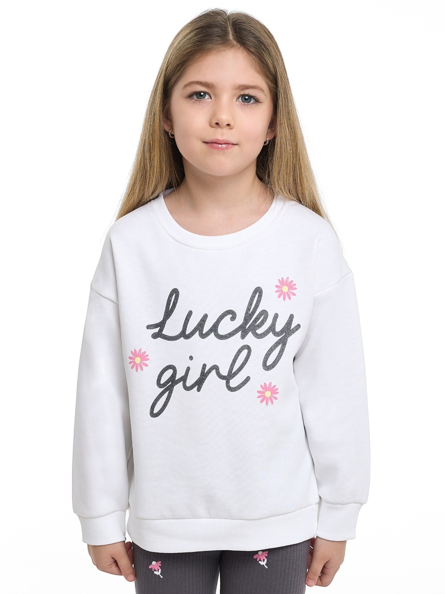 Girls Printed Sweatshirt and Ribbed Leggings Set