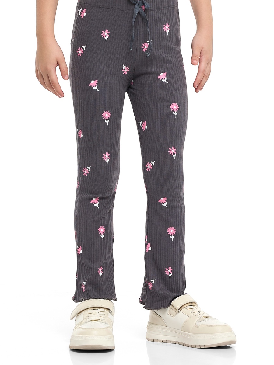 Girls Printed Sweatshirt and Ribbed Leggings Set