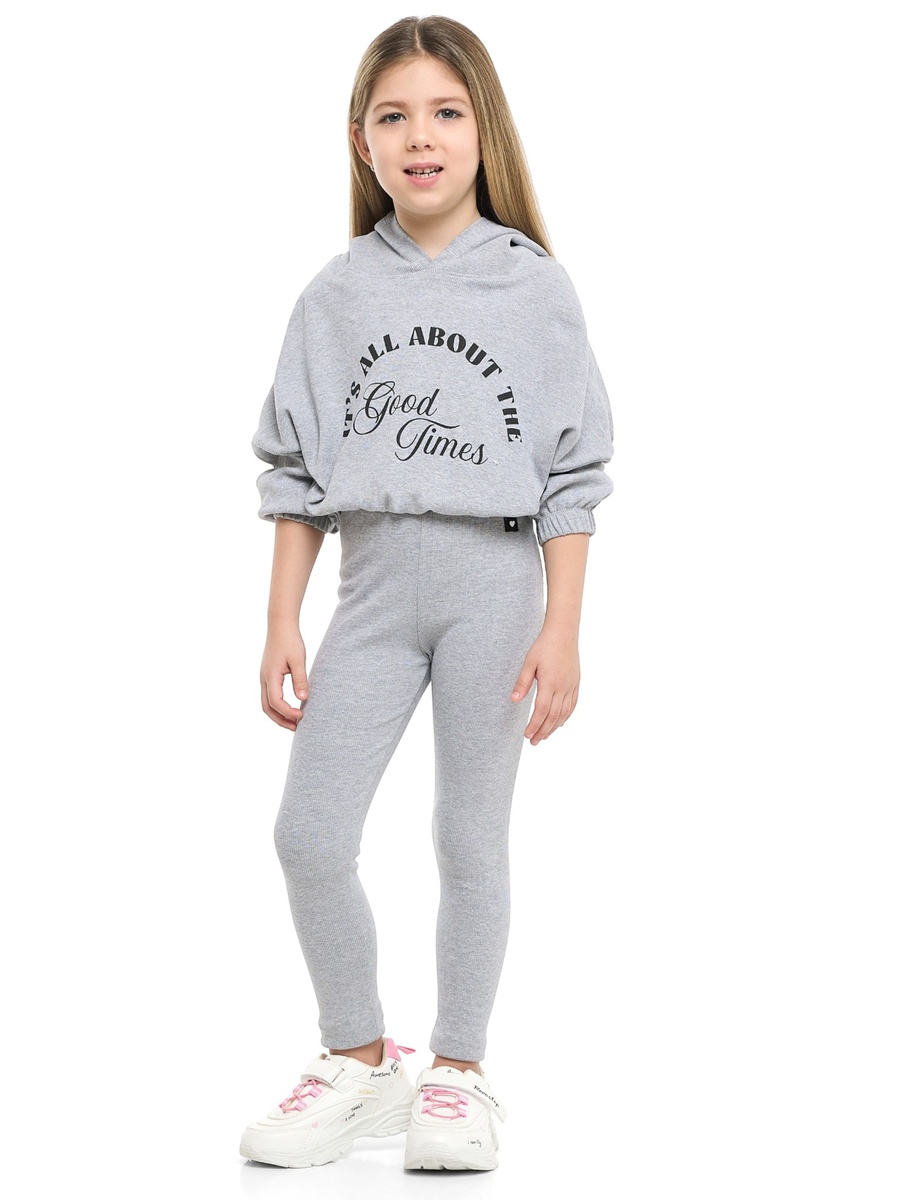 Girls Good Vibes Boxy Hoodie and Leggings Set