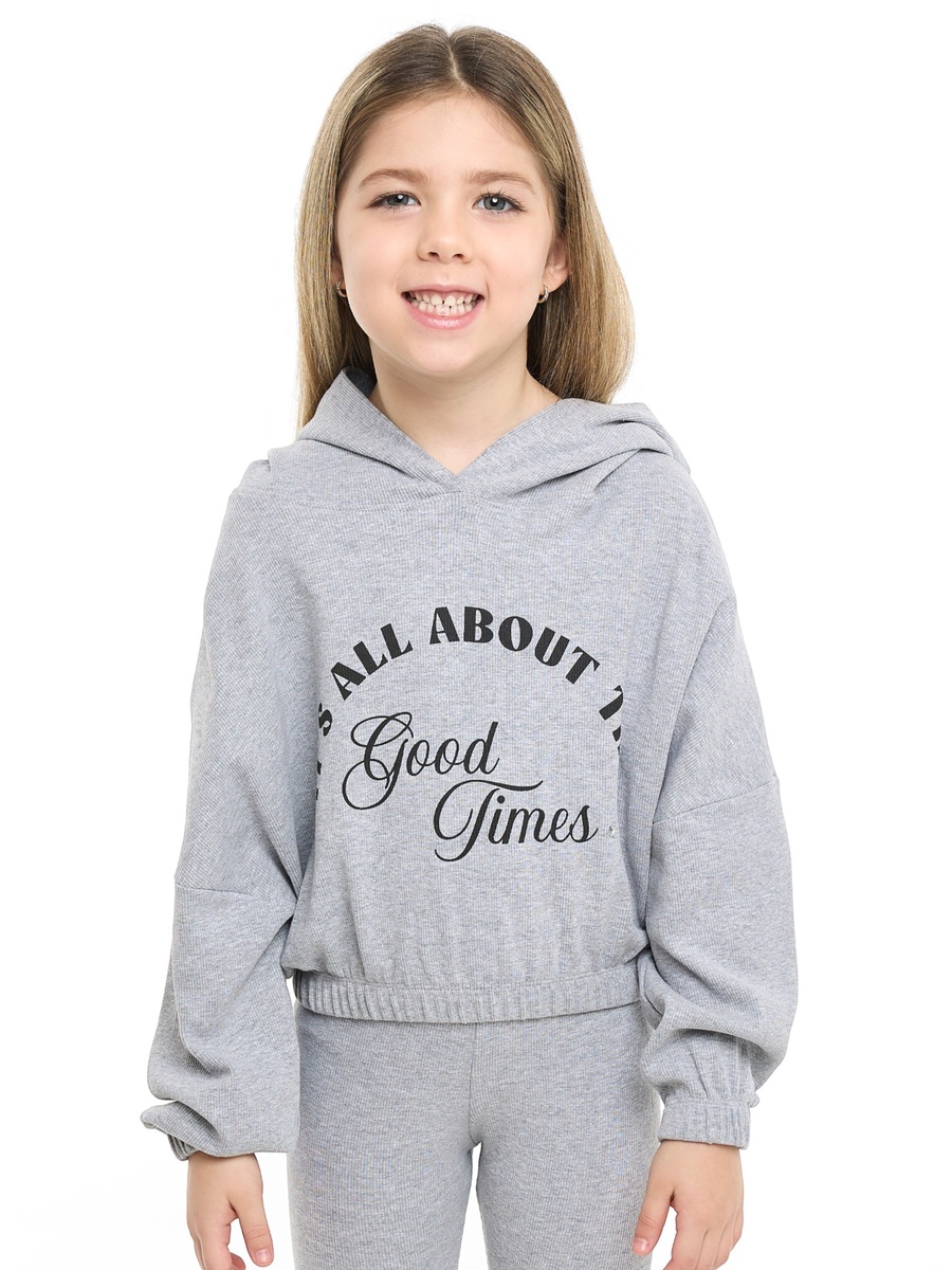 Girls Good Vibes Boxy Hoodie and Leggings Set