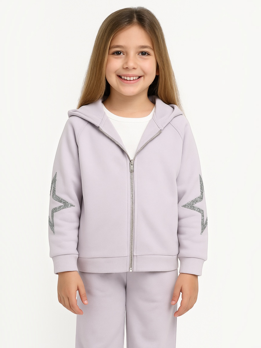 Girls Star Sequin Hooded Jacket and Joggers Set