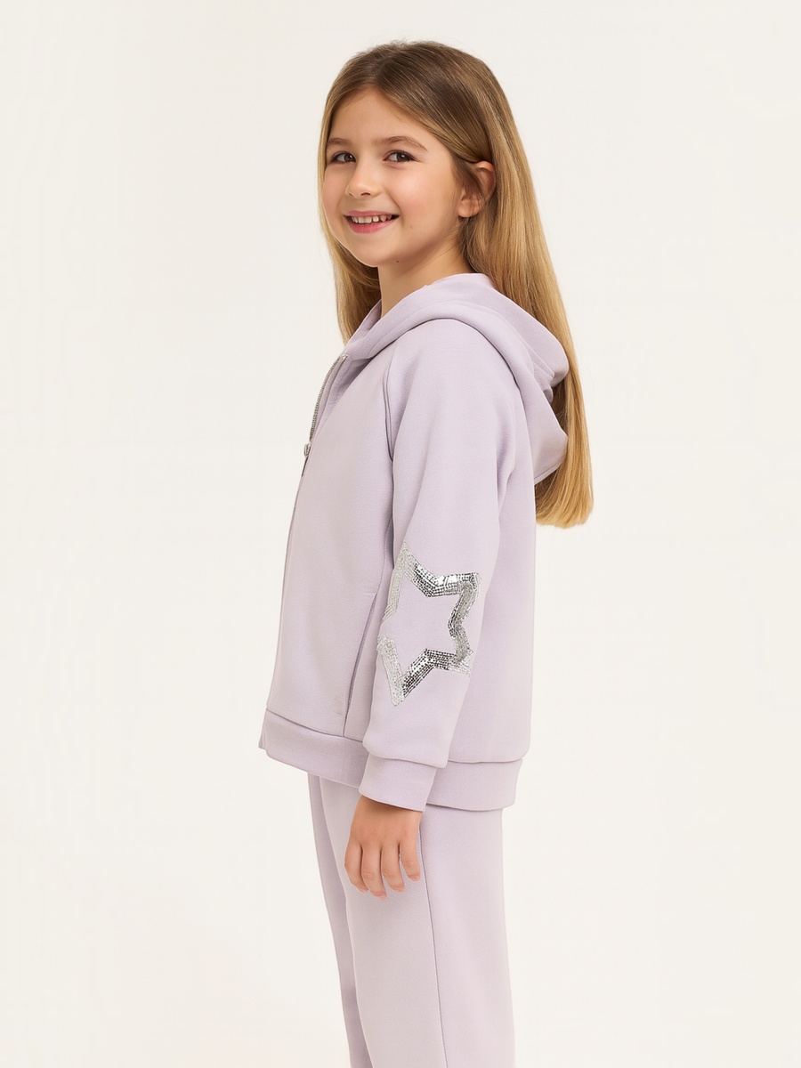 Girls Star Sequin Hooded Jacket and Joggers Set