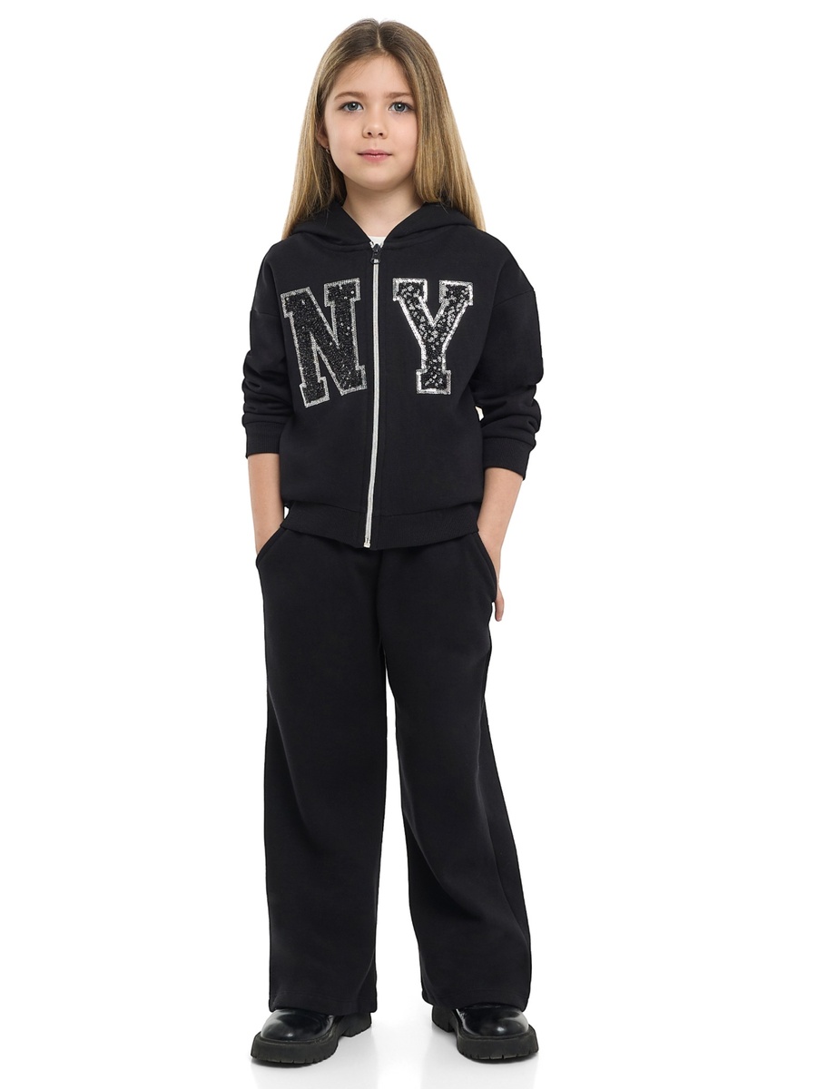 Girls NY Sequin Zip Hoodie and Joggers Set