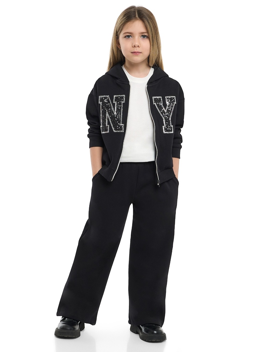 Girls NY Sequin Zip Hoodie and Joggers Set