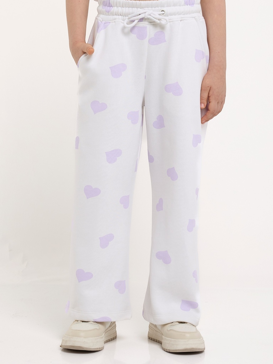 Girls More Love Heart Print Fleece Sweatshirt and Joggers Set