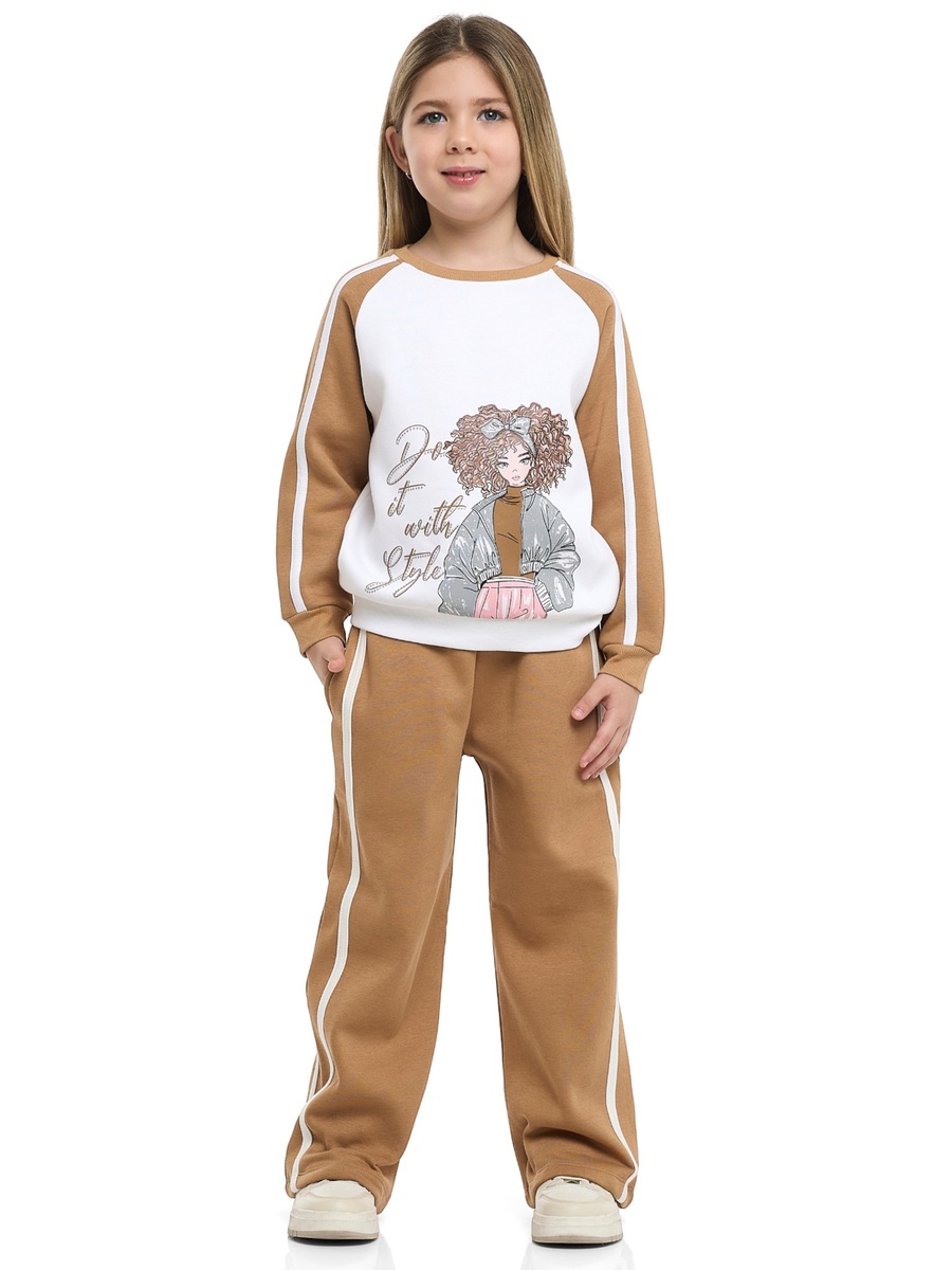Girls Graphic Print Sweatshirt and Joggers Set