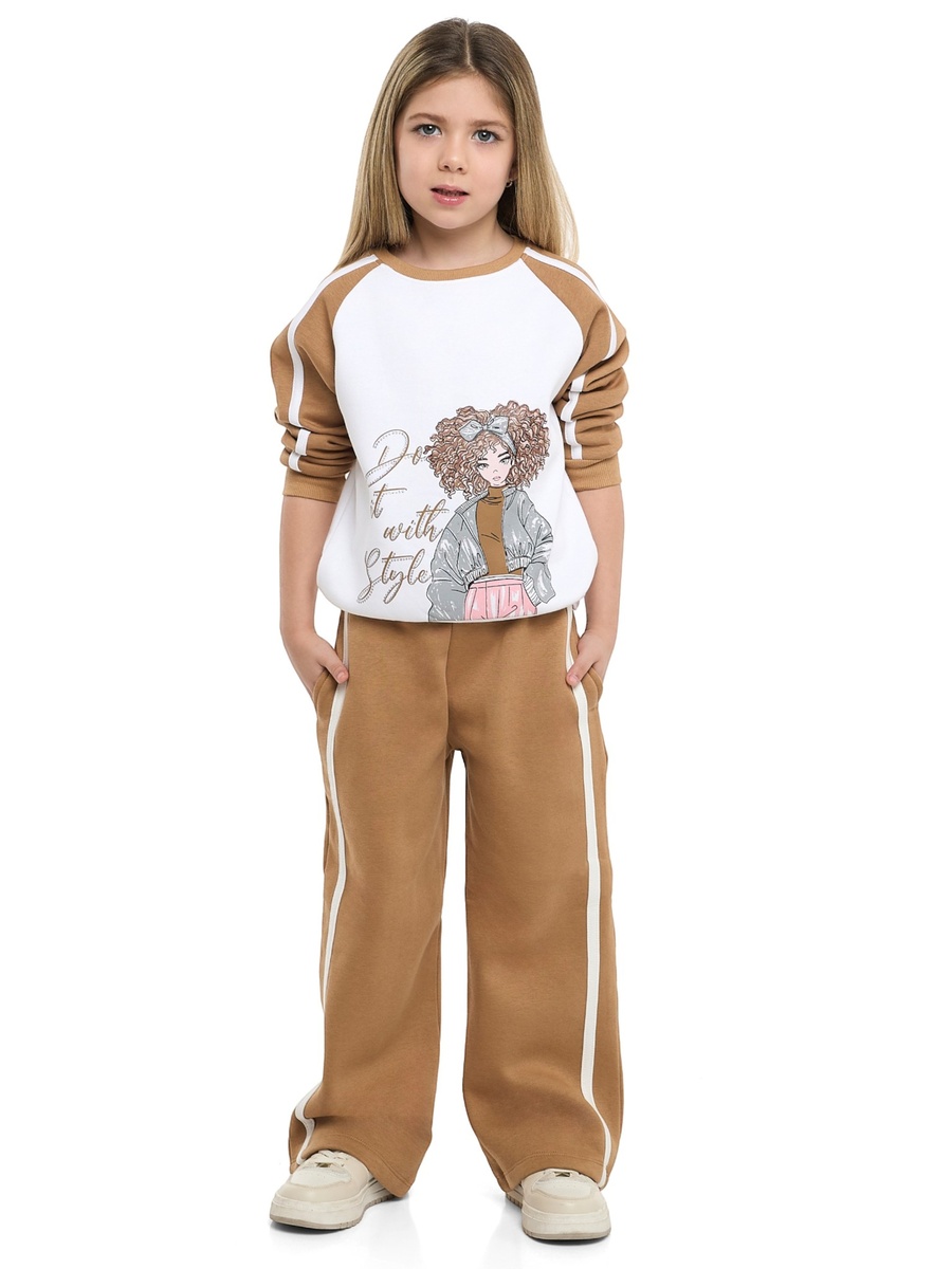 Girls Graphic Print Sweatshirt and Joggers Set