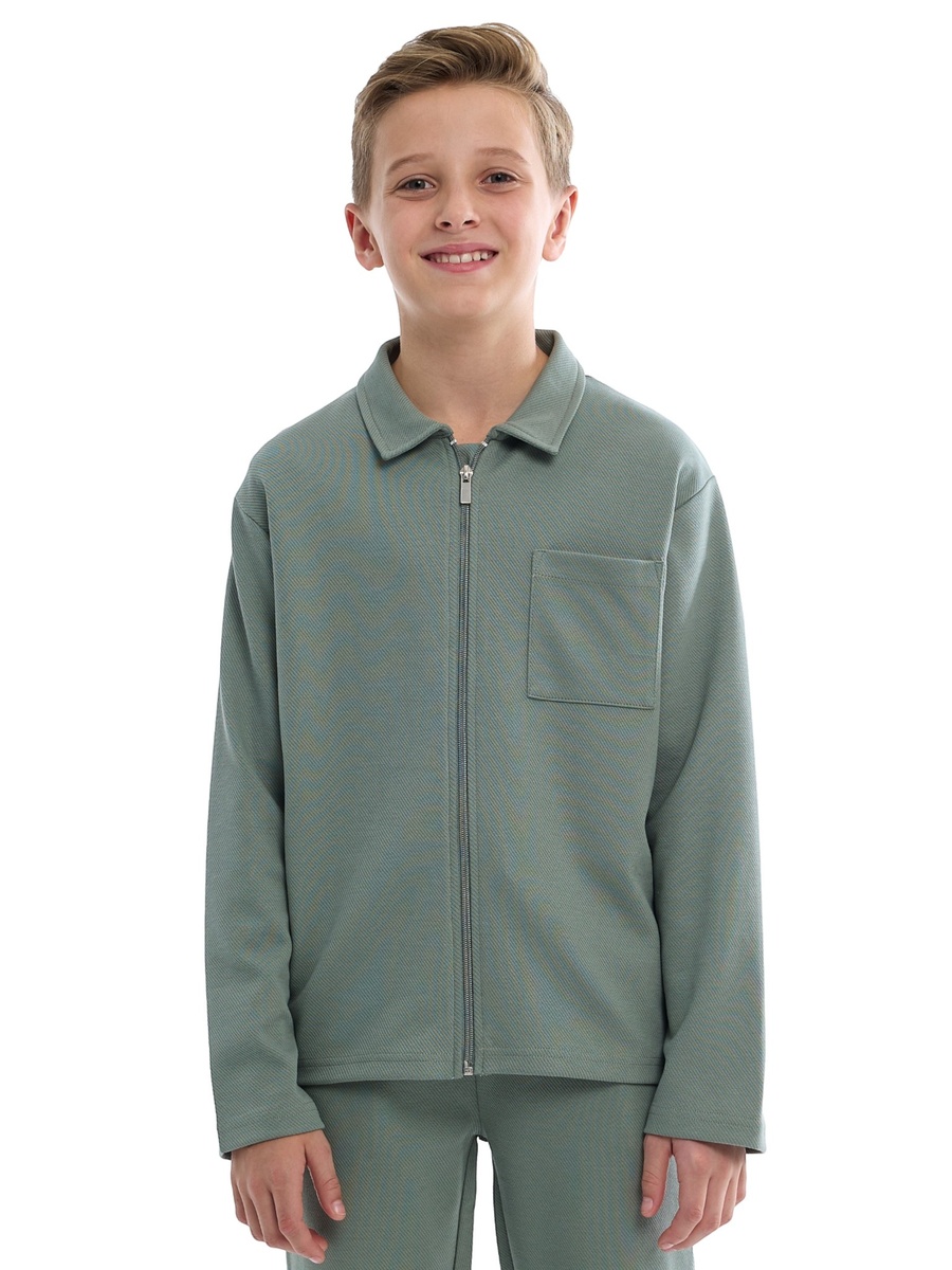 Boys Solid Zip-Up Jacket and Joggers Set
