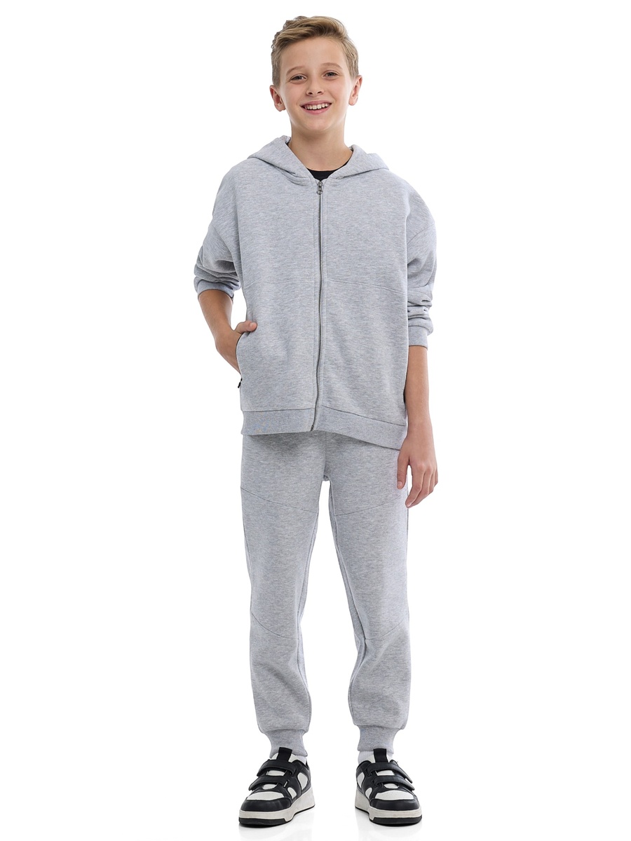 Boys Solid Zip-Up Hoodie and Joggers Set