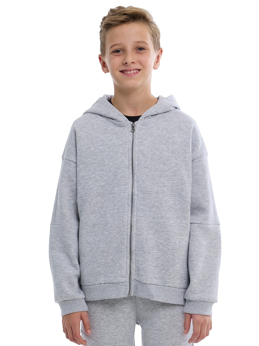 Boys Solid Zip-Up Hoodie and Joggers Set