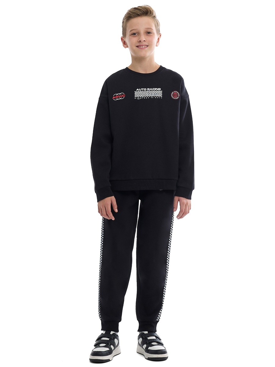 Boys Black Pullover Hoodie and Joggers Set