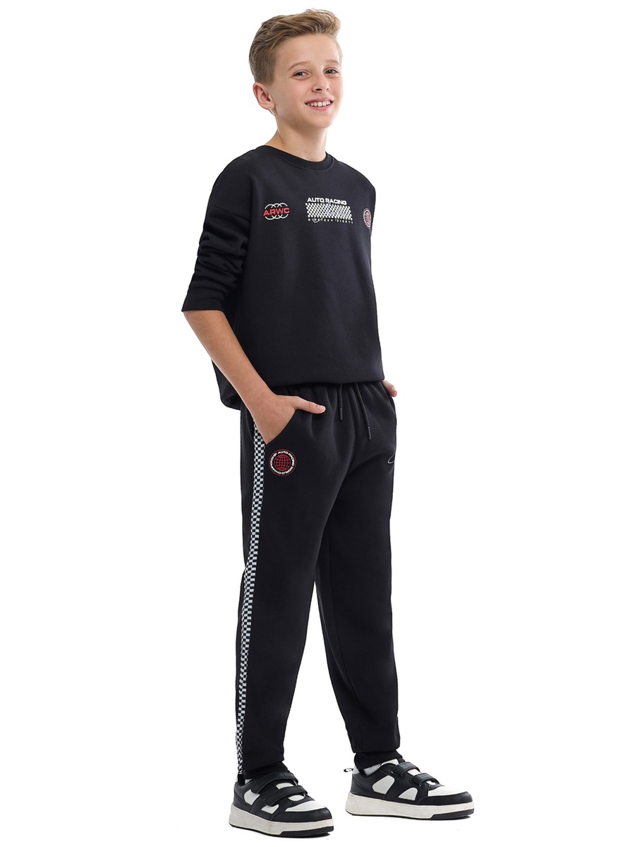 Boys Black Pullover Hoodie and Joggers Set