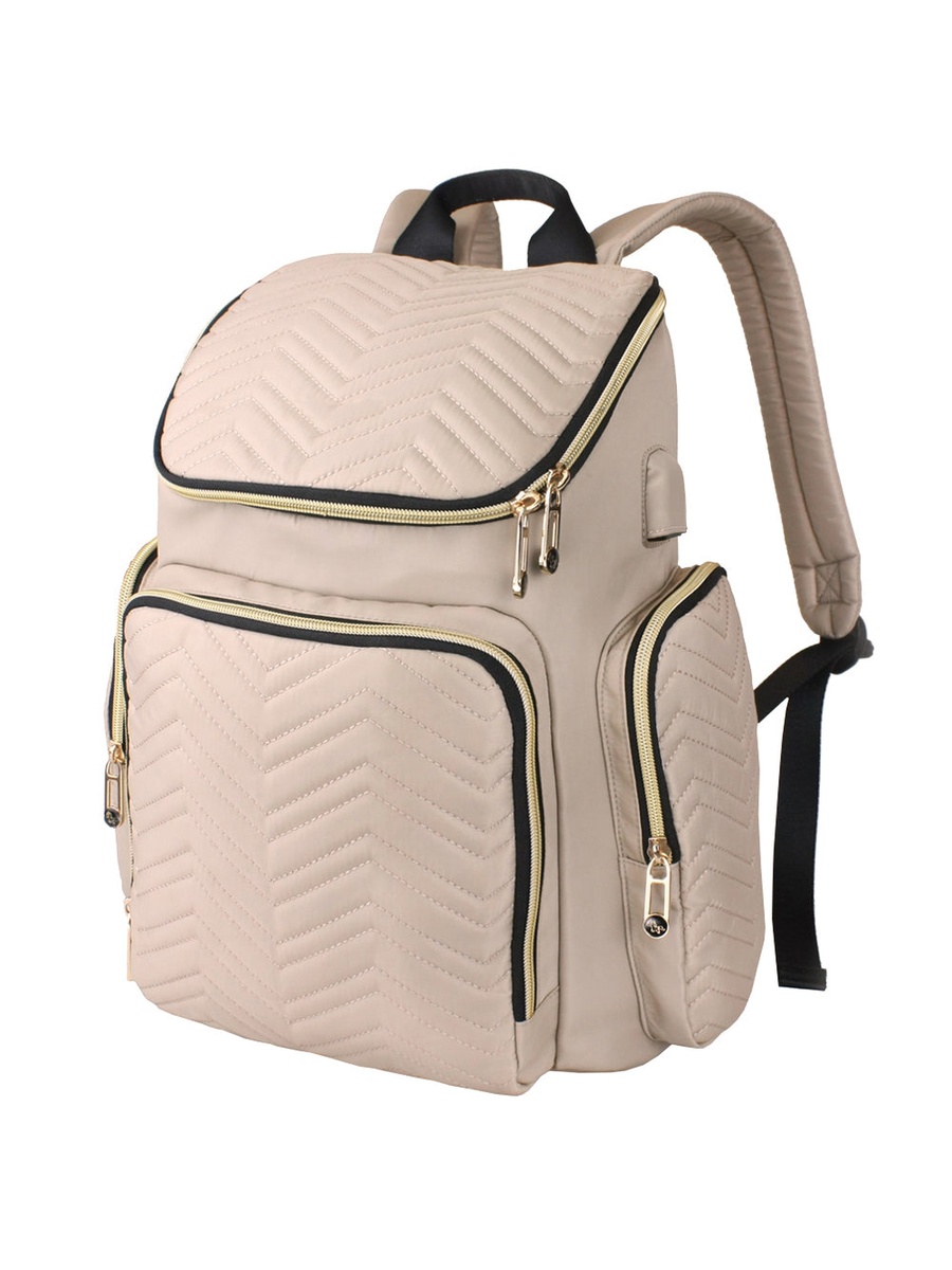 Georgia Diaper Bag with Changing Pad and Stroller Hooks - Ivory