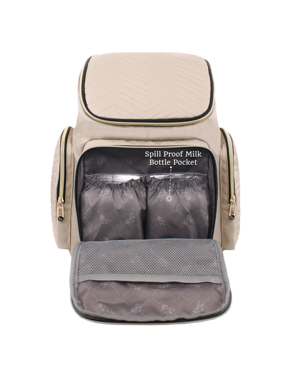 Georgia Diaper Bag with Changing Pad and Stroller Hooks - Ivory