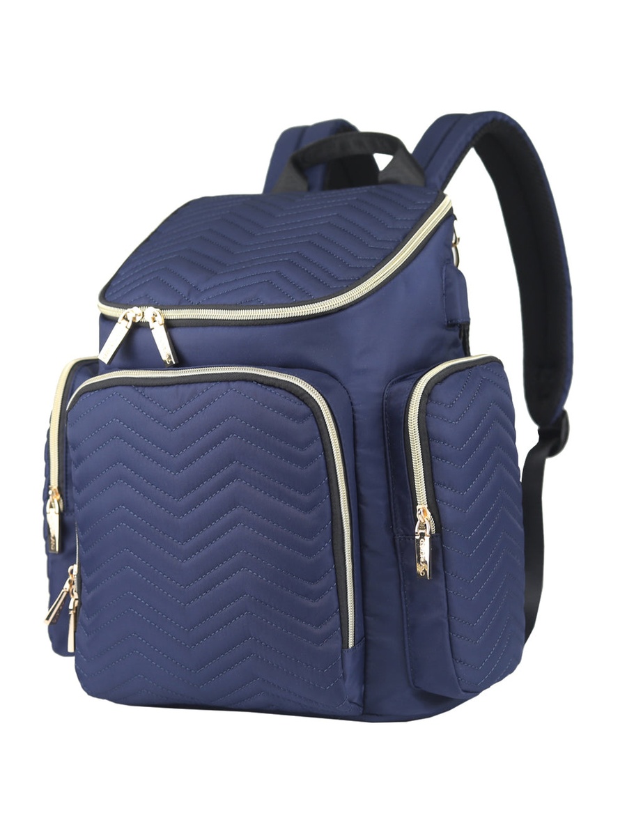 Georgia Diaper Bag with Changing Pad and Stroller Hooks - Navy Blue