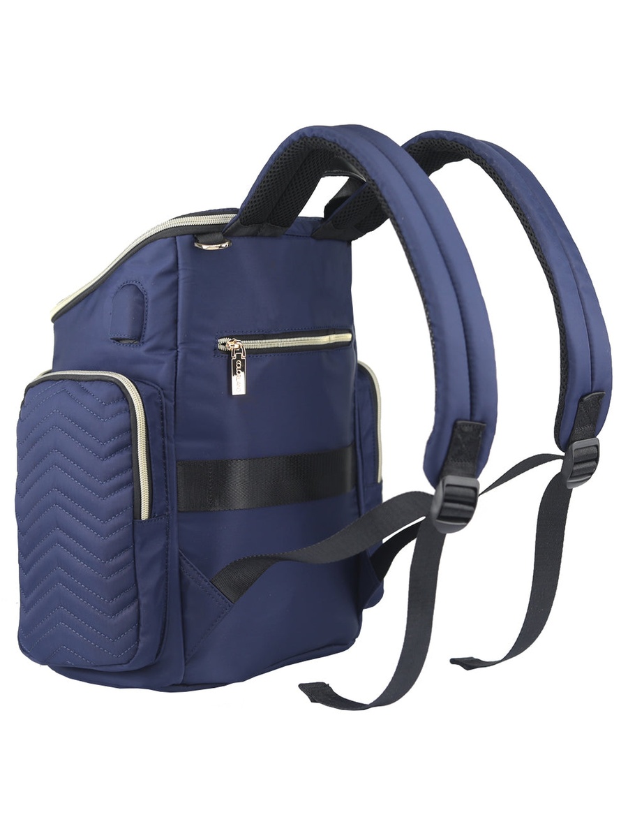 Georgia Diaper Bag with Changing Pad and Stroller Hooks - Navy Blue