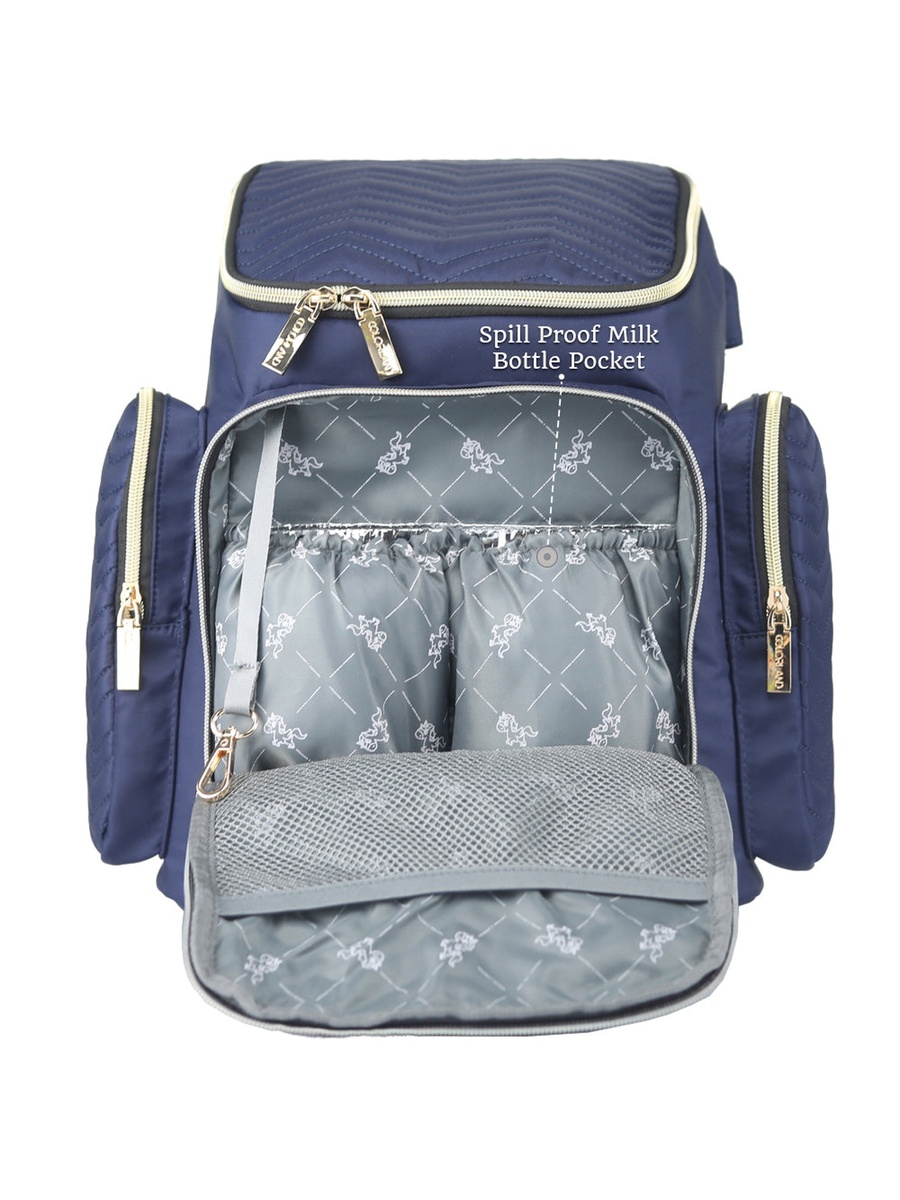 Georgia Diaper Bag with Changing Pad and Stroller Hooks - Navy Blue