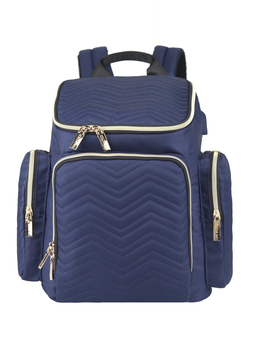 Georgia Diaper Bag with Changing Pad and Stroller Hooks - Navy Blue