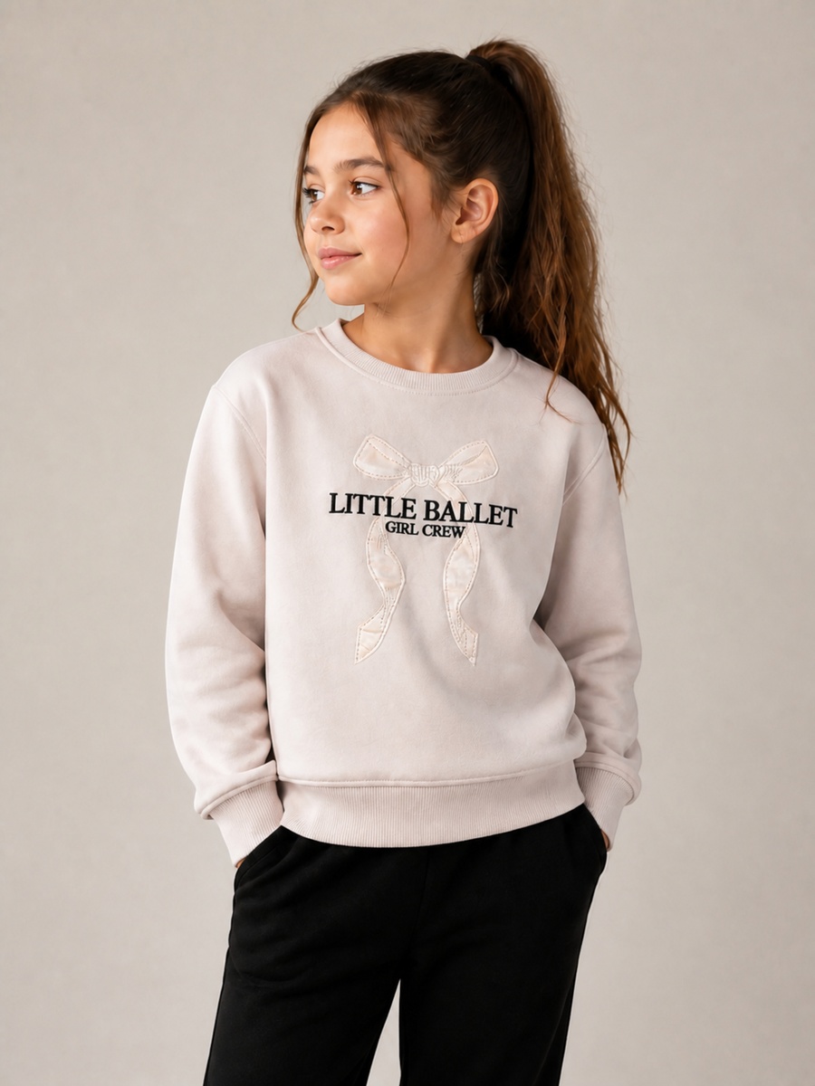 Girls Little Ballet Embroidery Sweatshirt