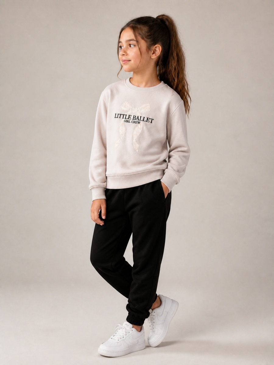 Girls Little Ballet Embroidery Sweatshirt