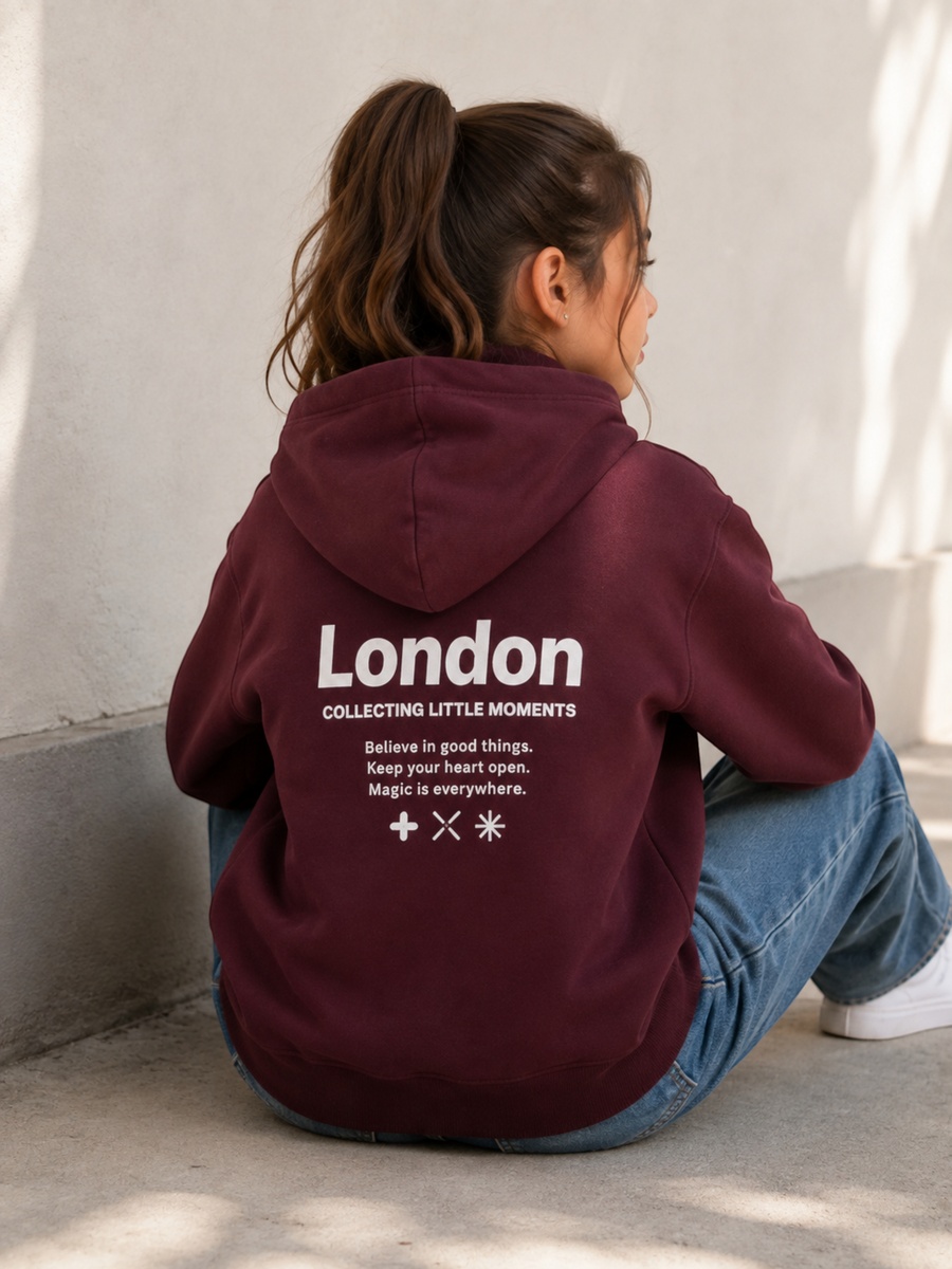 Girls London Front and Back Graphic Hoodie