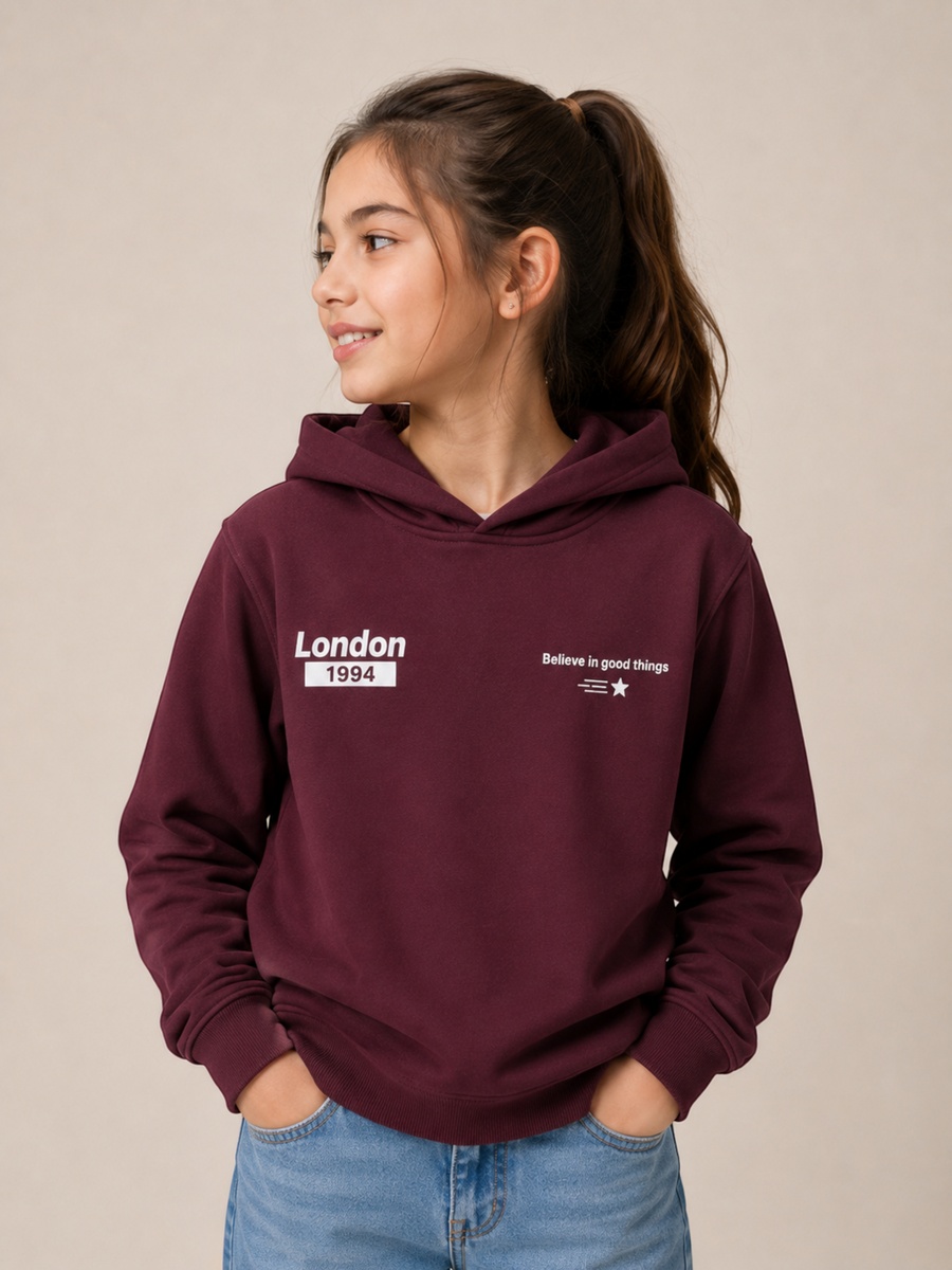 Girls London Front and Back Graphic Hoodie