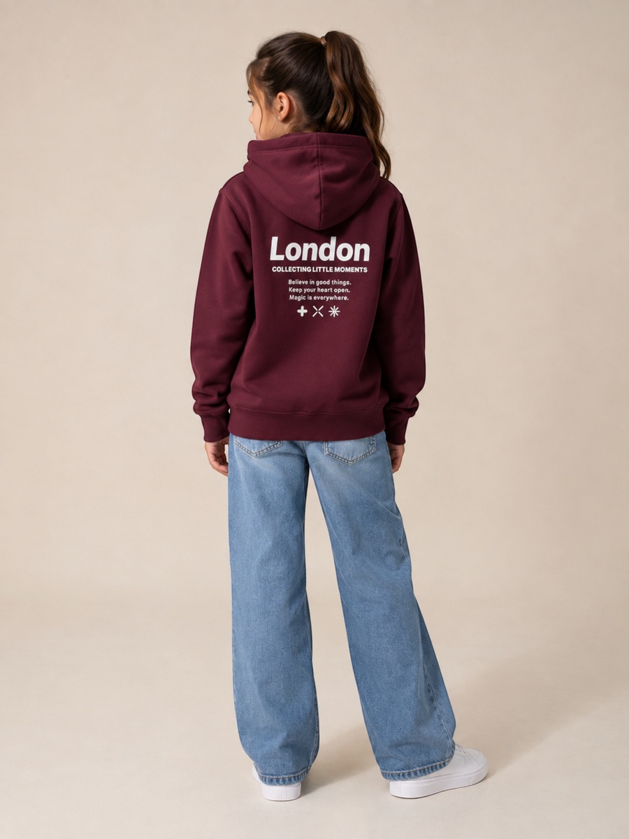 Girls London Front and Back Graphic Hoodie