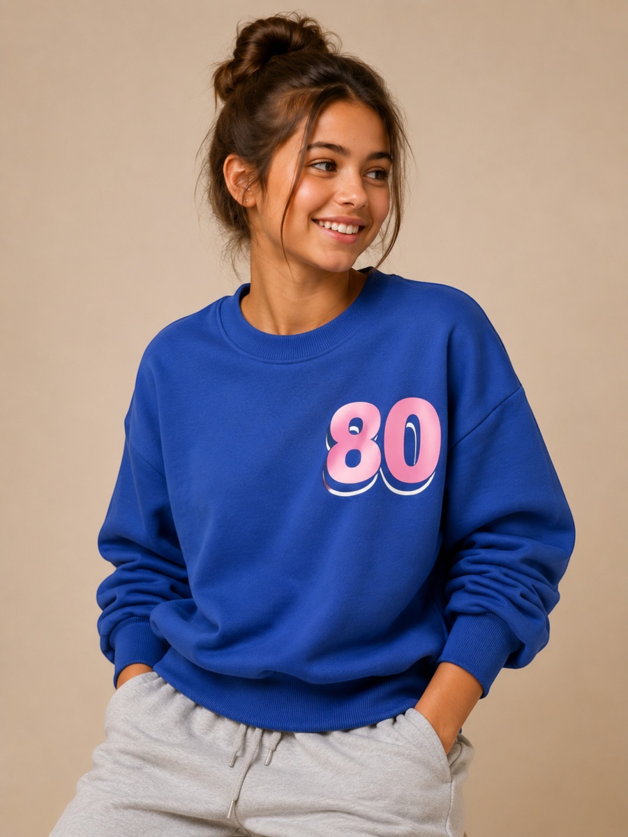 Girls Amour Graphic Long Sleeve Loose Fit Sweatshirt