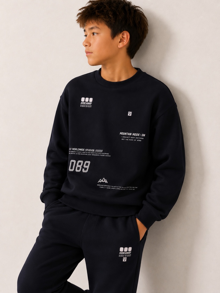 Boys Graphic Sweatshirt and Joggers Set