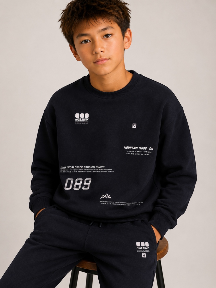 Boys Graphic Sweatshirt and Joggers Set