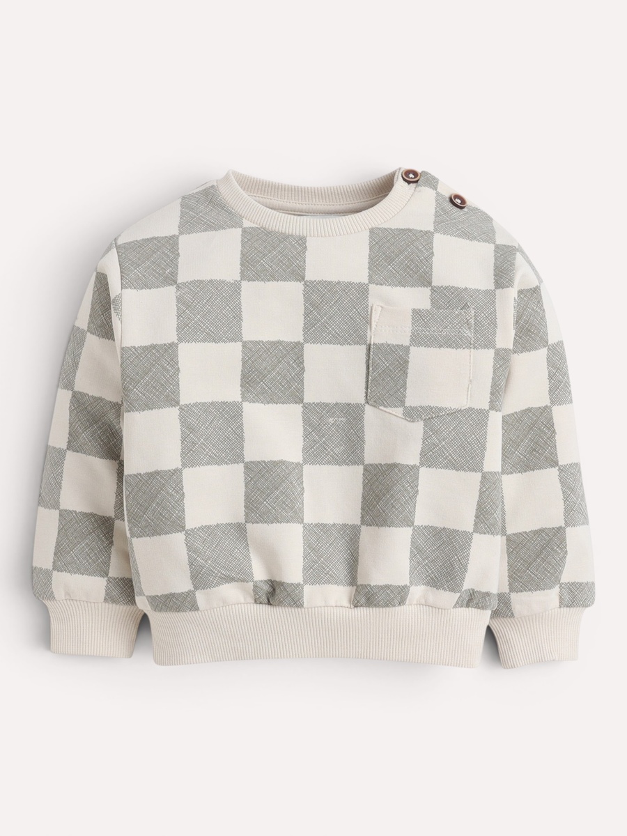 Boys Checked Sweatshirt and Joggers Set