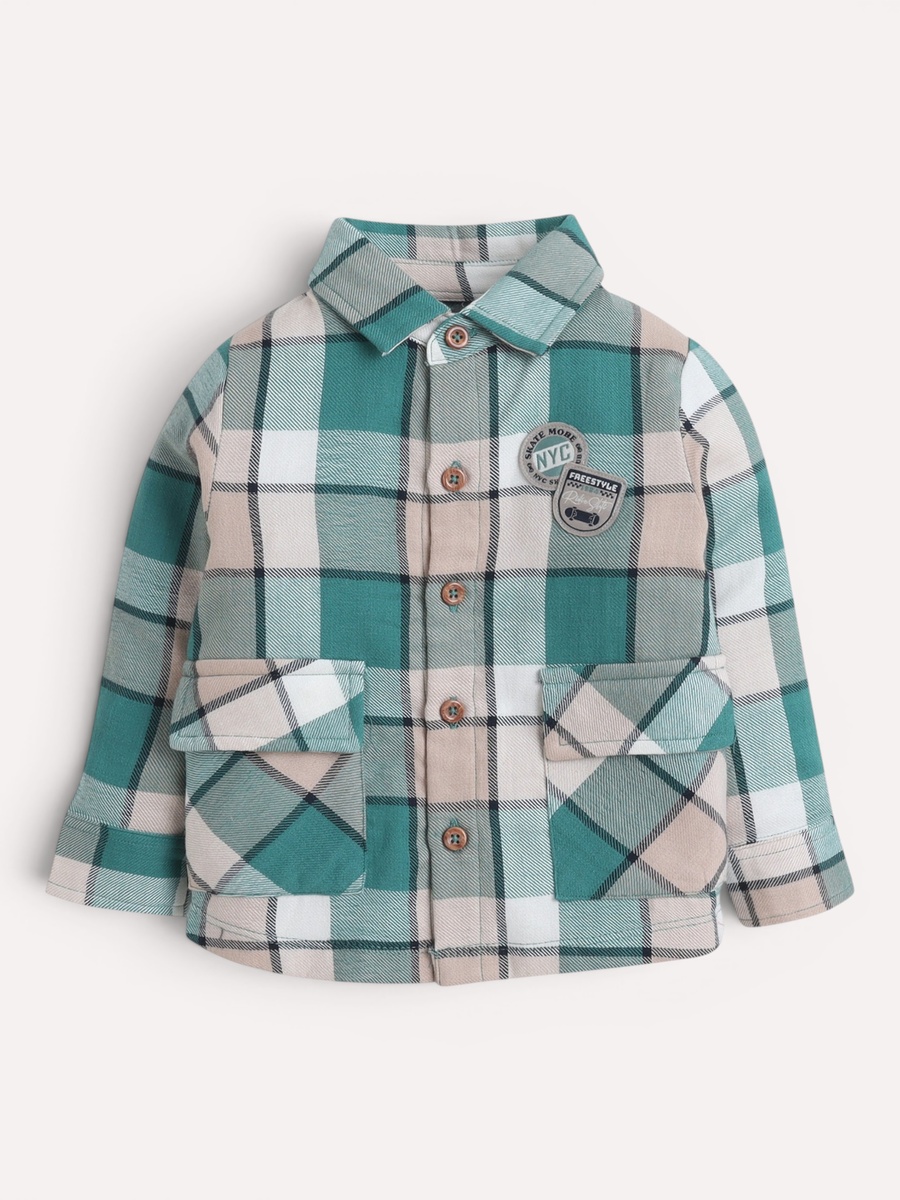 Boys 3-Piece Set Checked Shirt, Like to Skate Print Top and Joggers