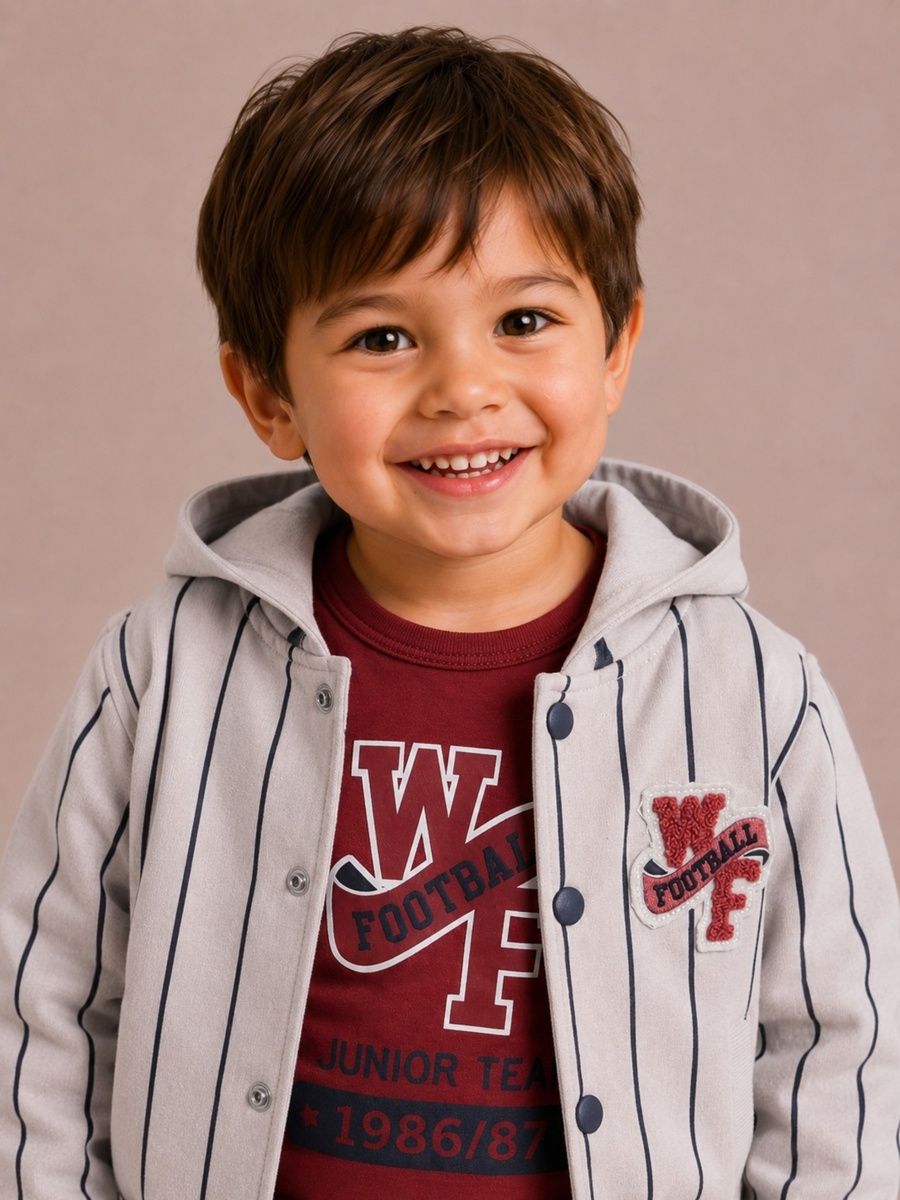 Boys 3-Piece Striped Hoodie Jacket with Long Sleeve T-Shirt and Joggers Set